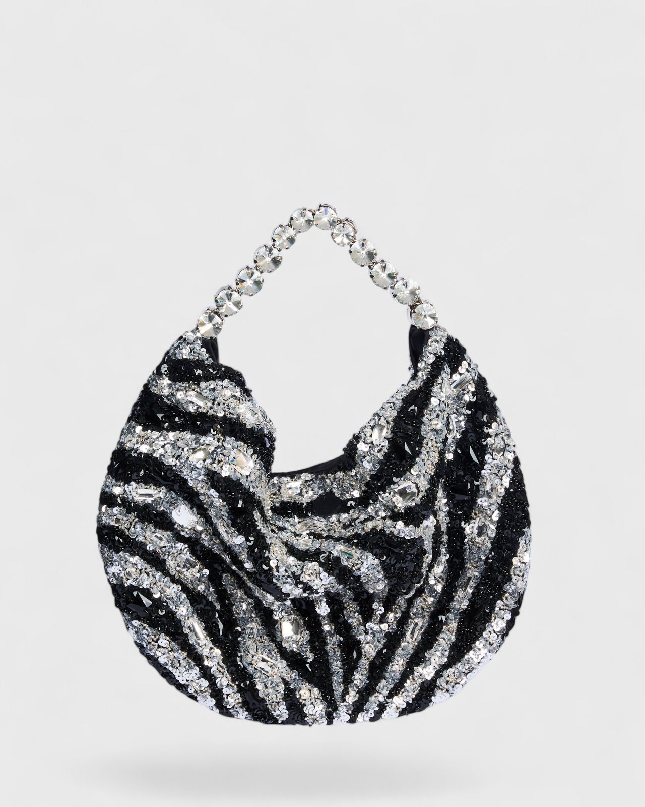 Zebra Sequins Hobo Bag