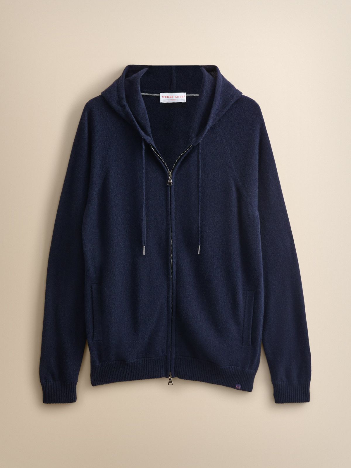 Finley Cashmere Zip Up Hoodie Navy Blue