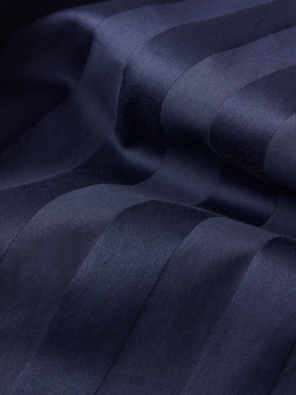 Lingfield Cotton Dressing Gown Navy Blue Stripe