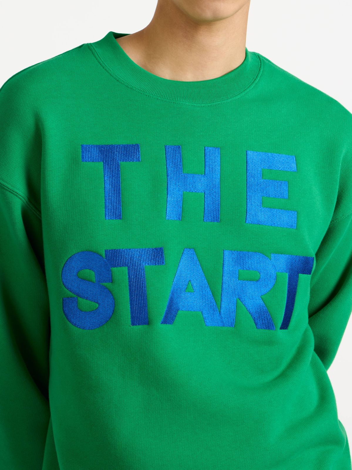 MENS 'THE START' SWEATSHIRT IN BRIGHT GREEN