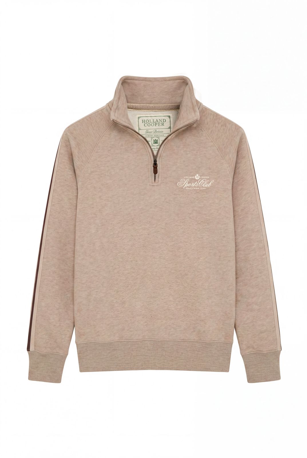 Sports Club Quarter Zip Sweat (latte Marl)