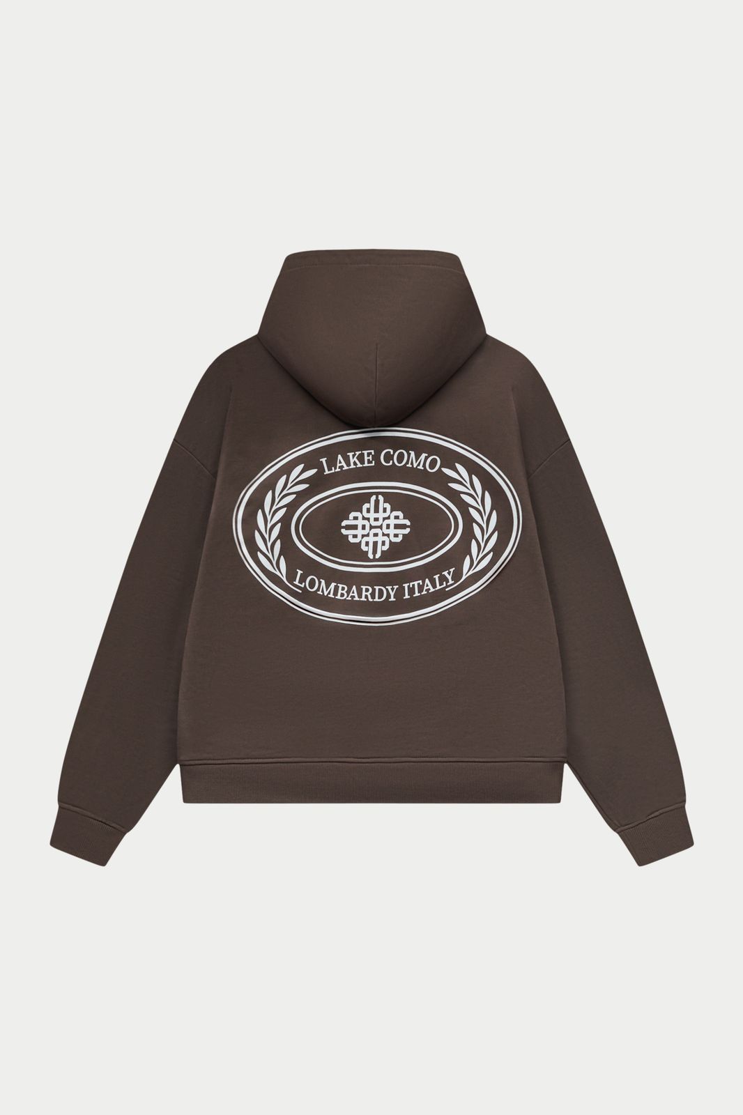 LAKE COMO OVAL GRAPHIC HOODIE - BROWN