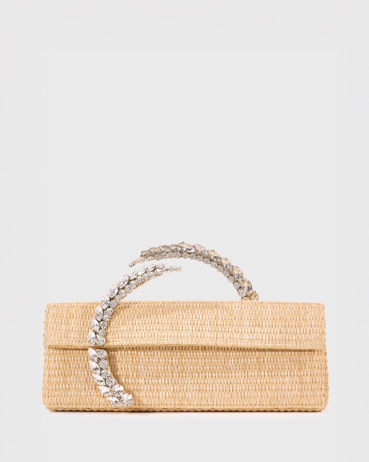 Raffia Baguette Karma Clutch