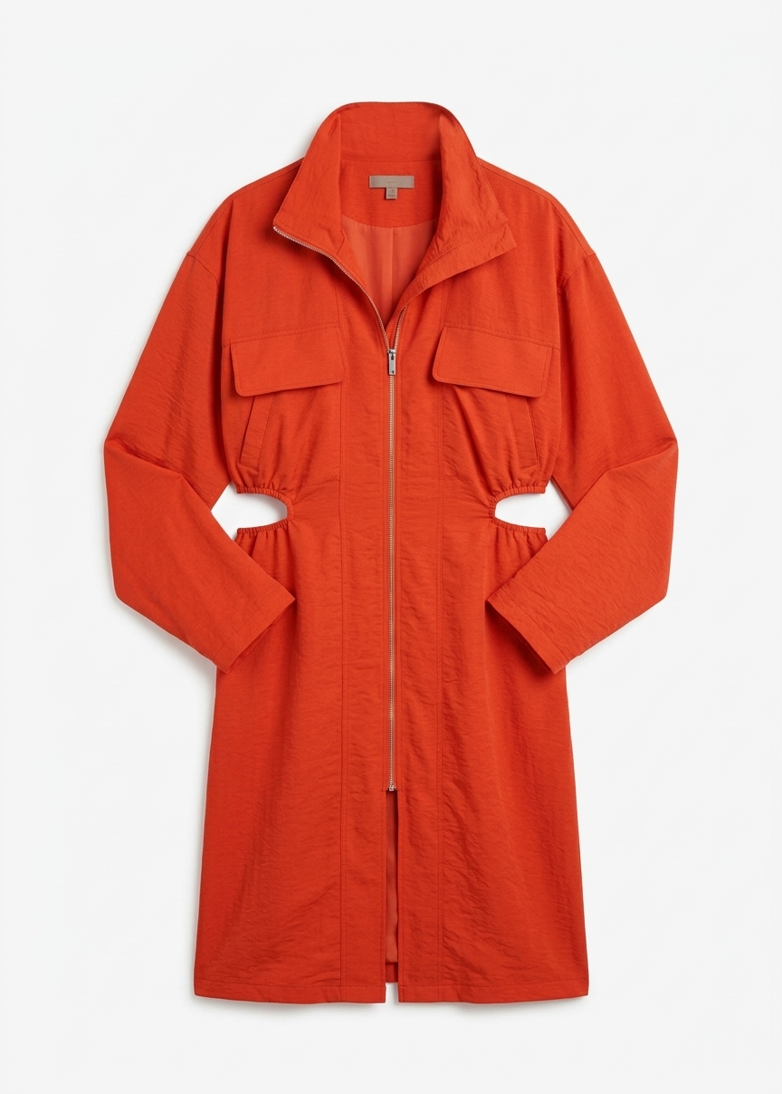 Drea Sheer Bomber Jacket - Red