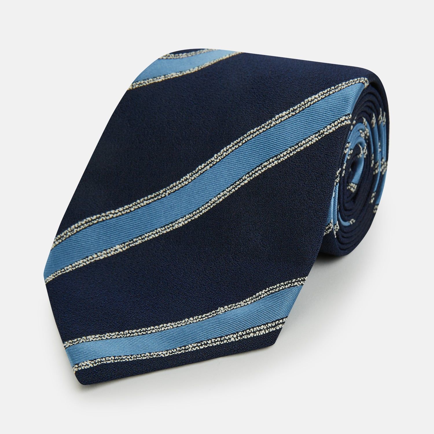 Navy Multi Stripe Silk Tie