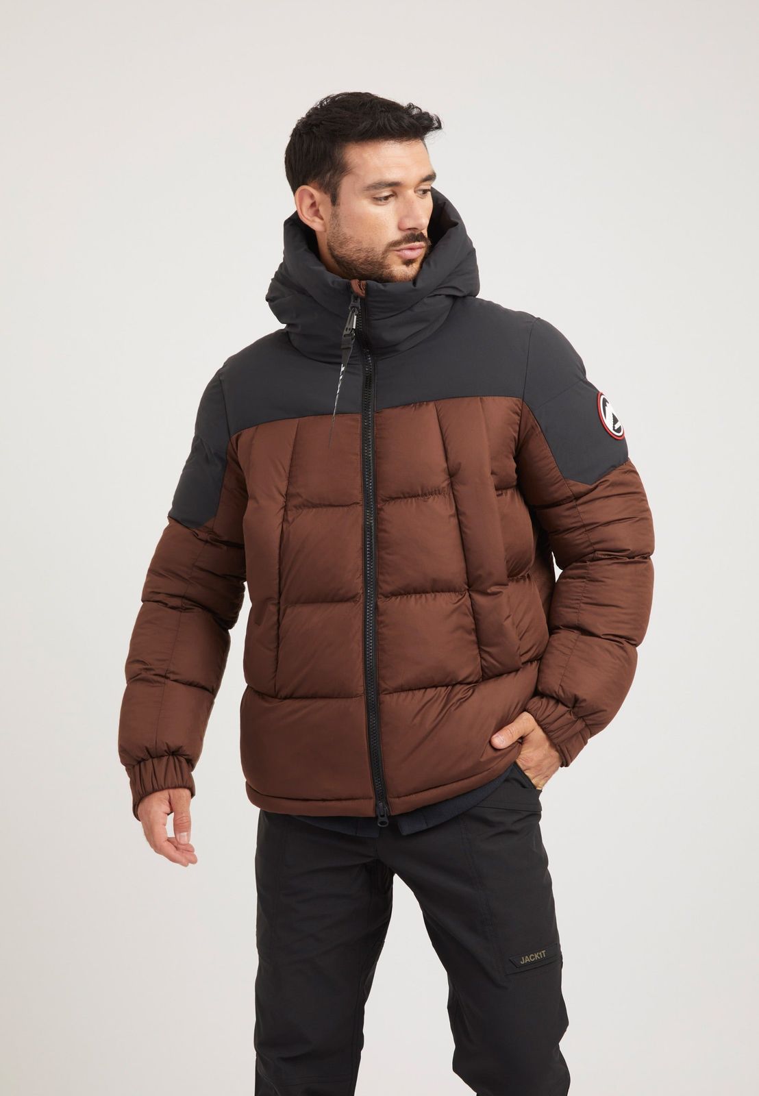 Luna Puffer Jacket Mid Brown Black