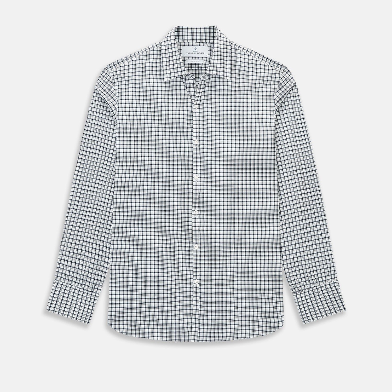 Chequered Navy on White Windsor Regular Fit Shirt in Cotton