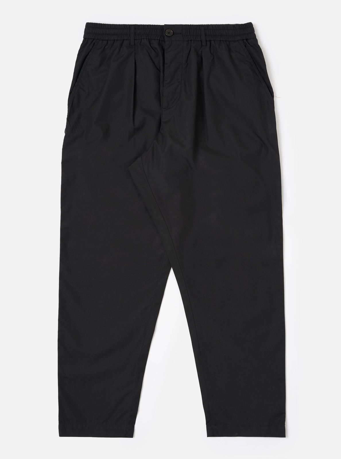 Black Recycled Polytech Pleated Track Pant