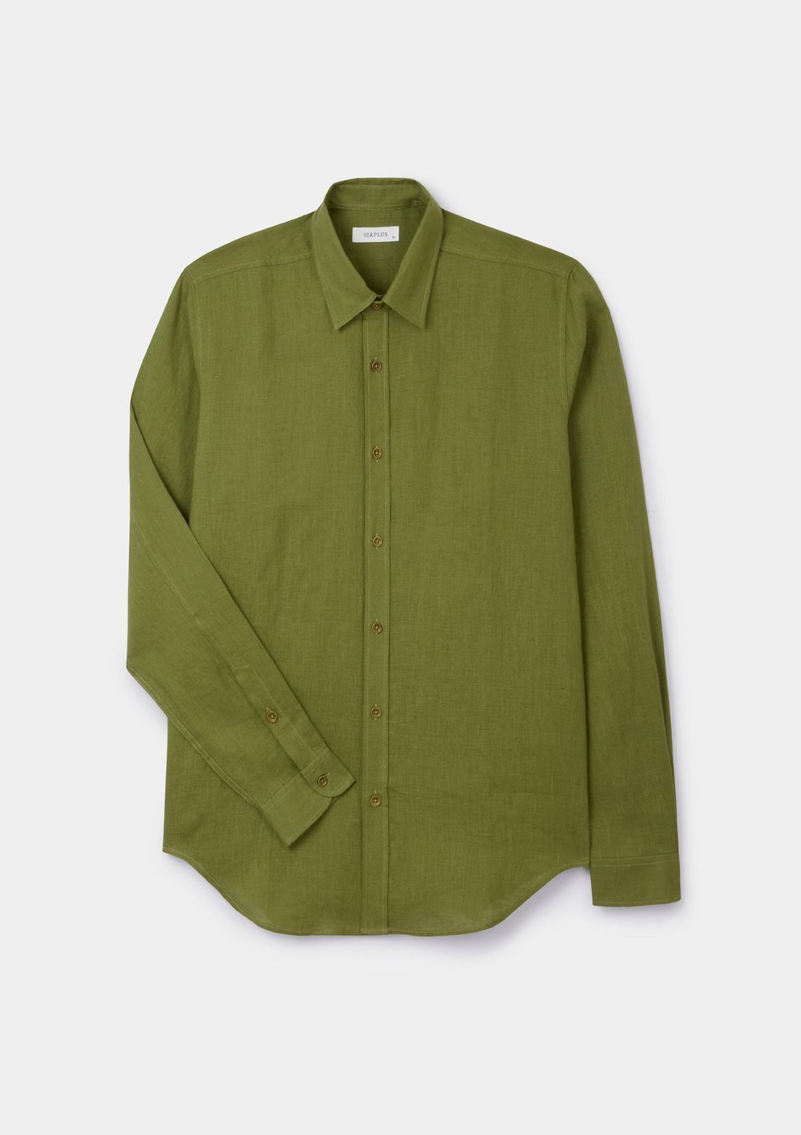 Olive Linen Collared Shirt