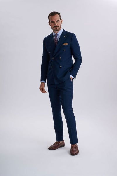 Mayfair Navy Double-Breasted Two Piece Suit