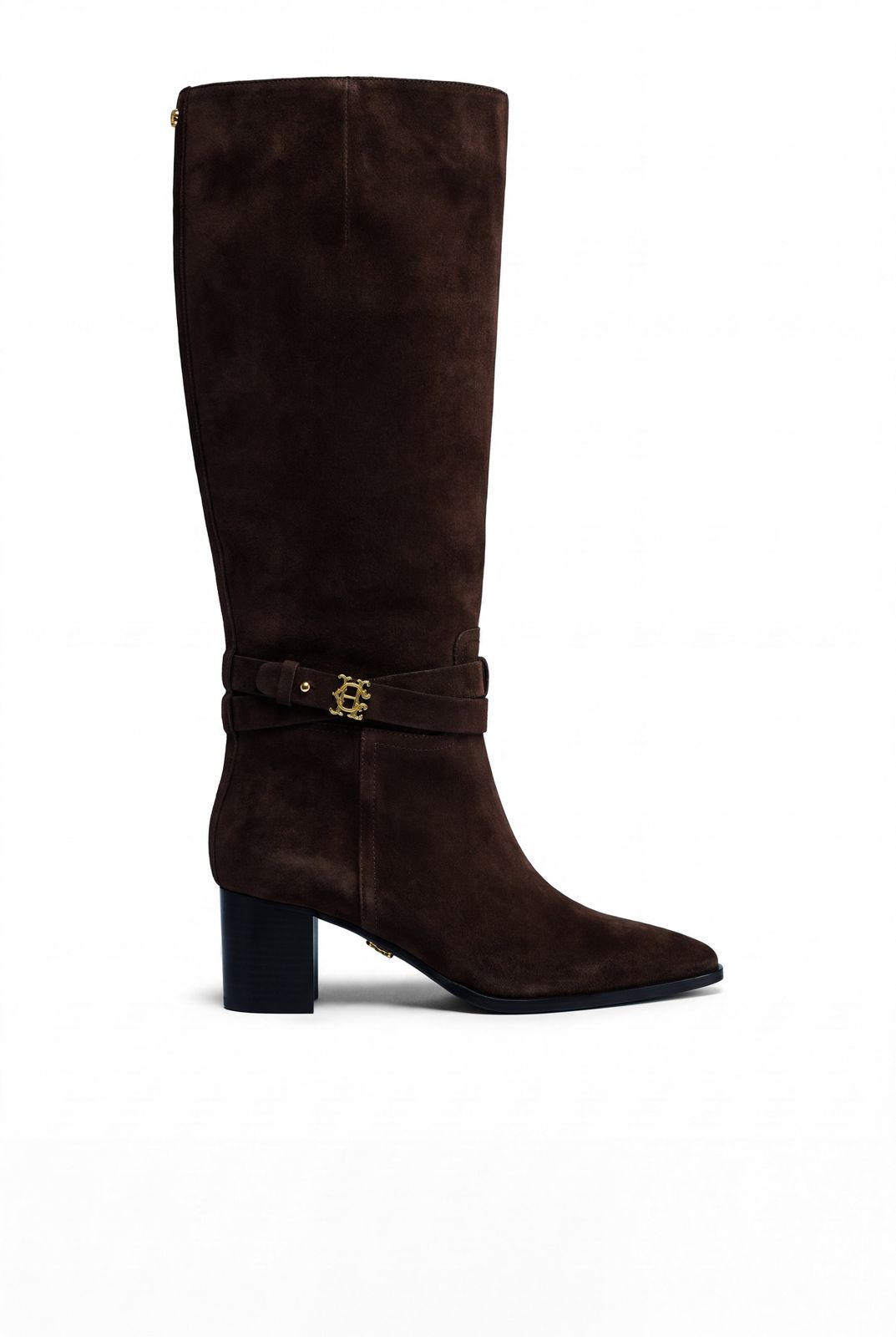 Marlborough Mid Heel Knee Boot (Chocolate Suede)