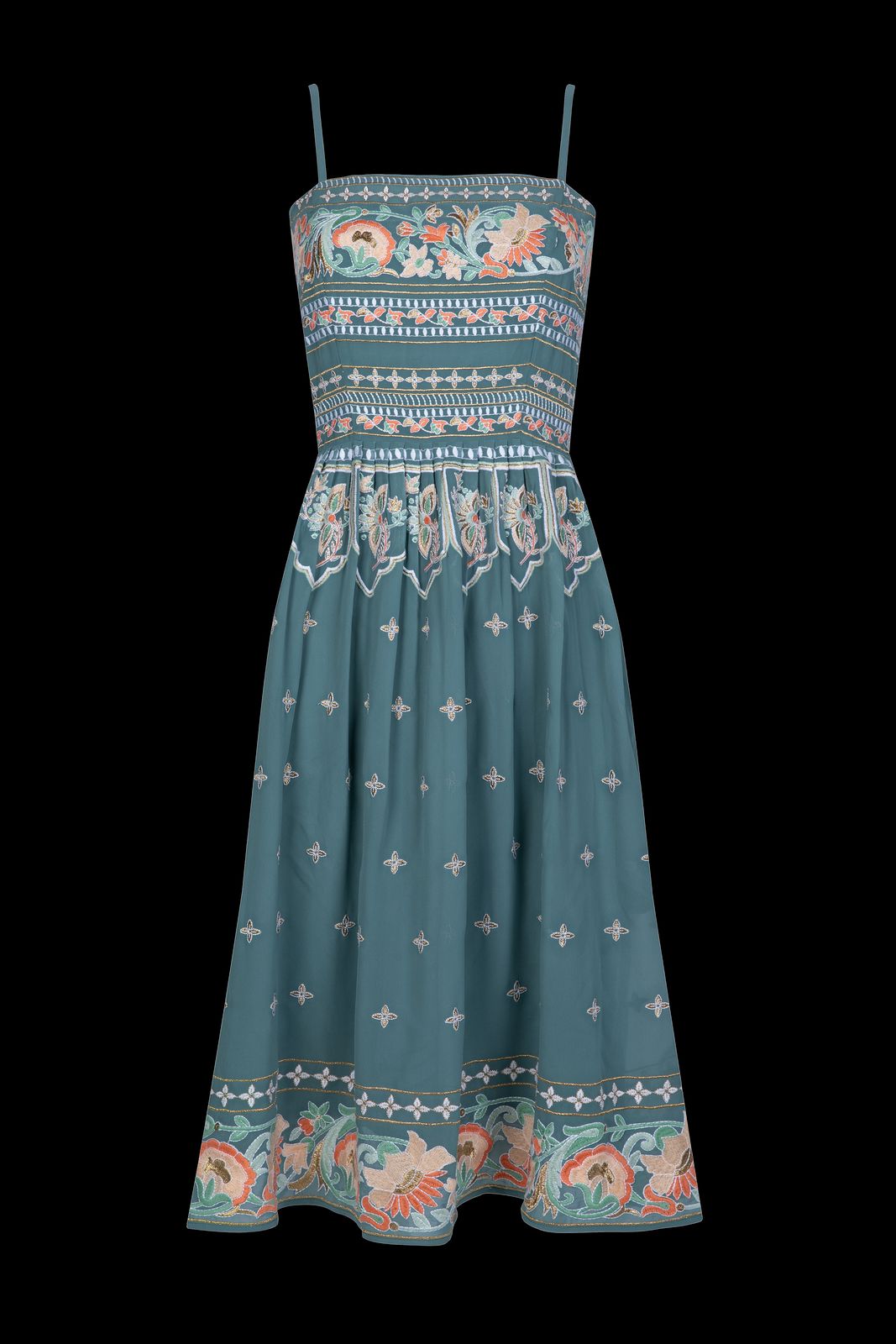 Amara Embroidered Blue Dress