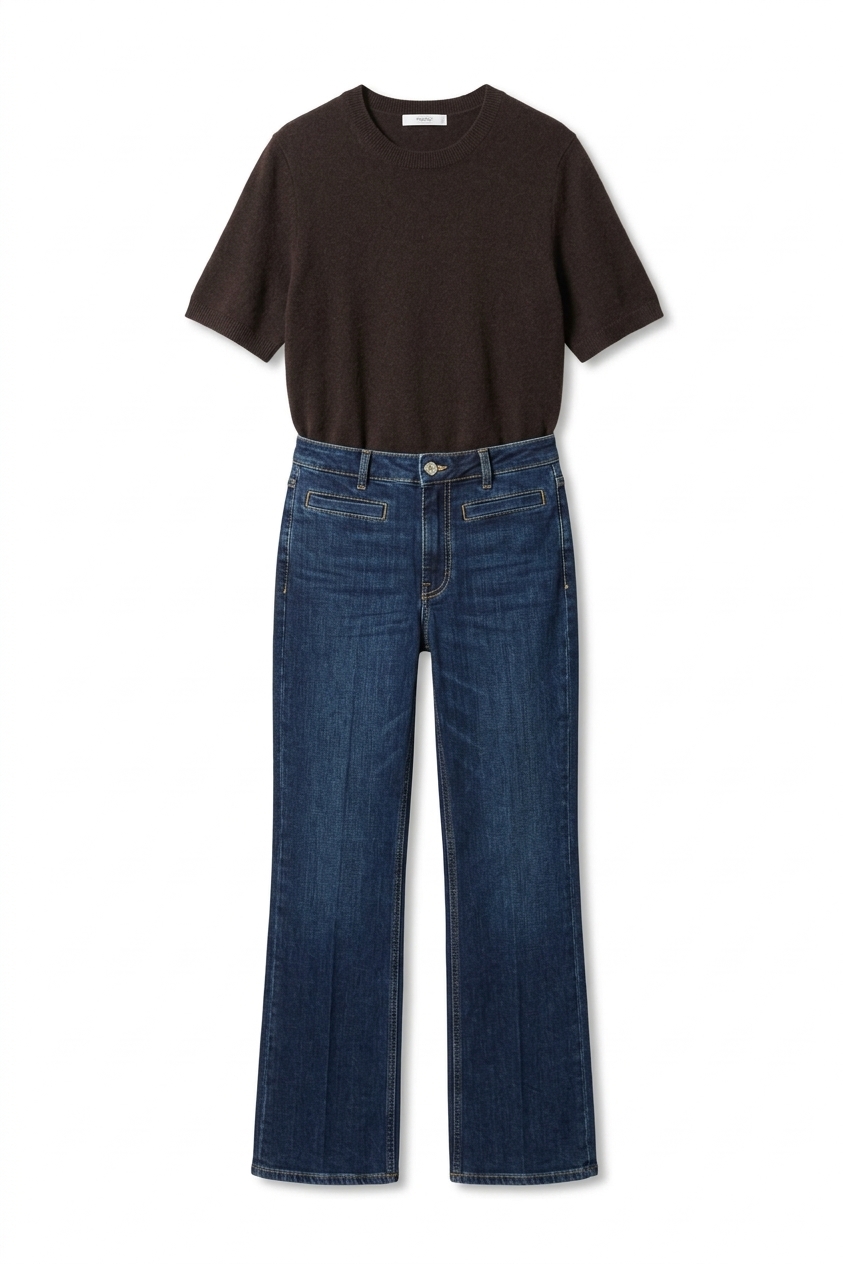 Monogram Flared Jeans - Dark Blue Worn In