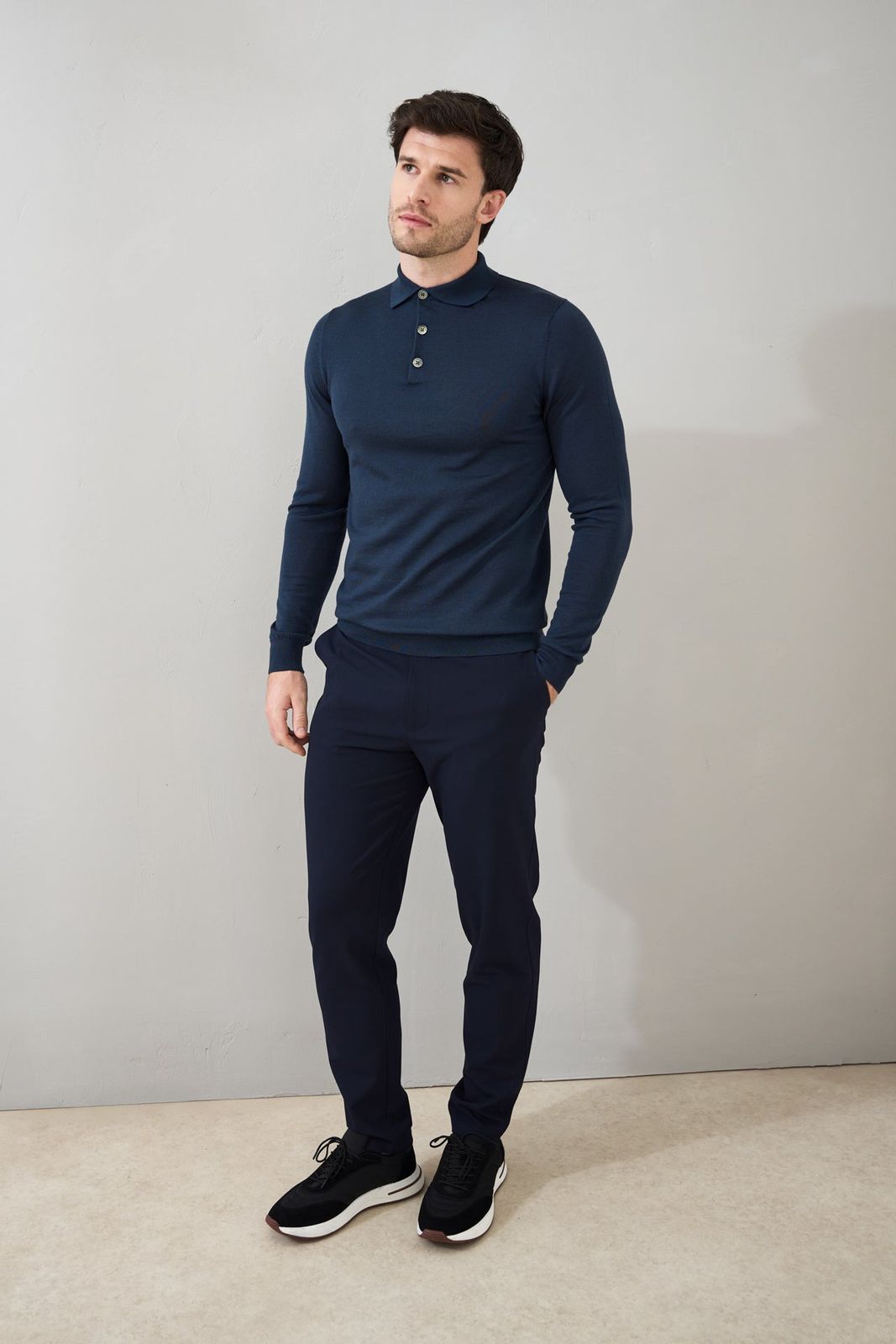 Slim Fit 'Palermo' Polo in Midnight Blue
