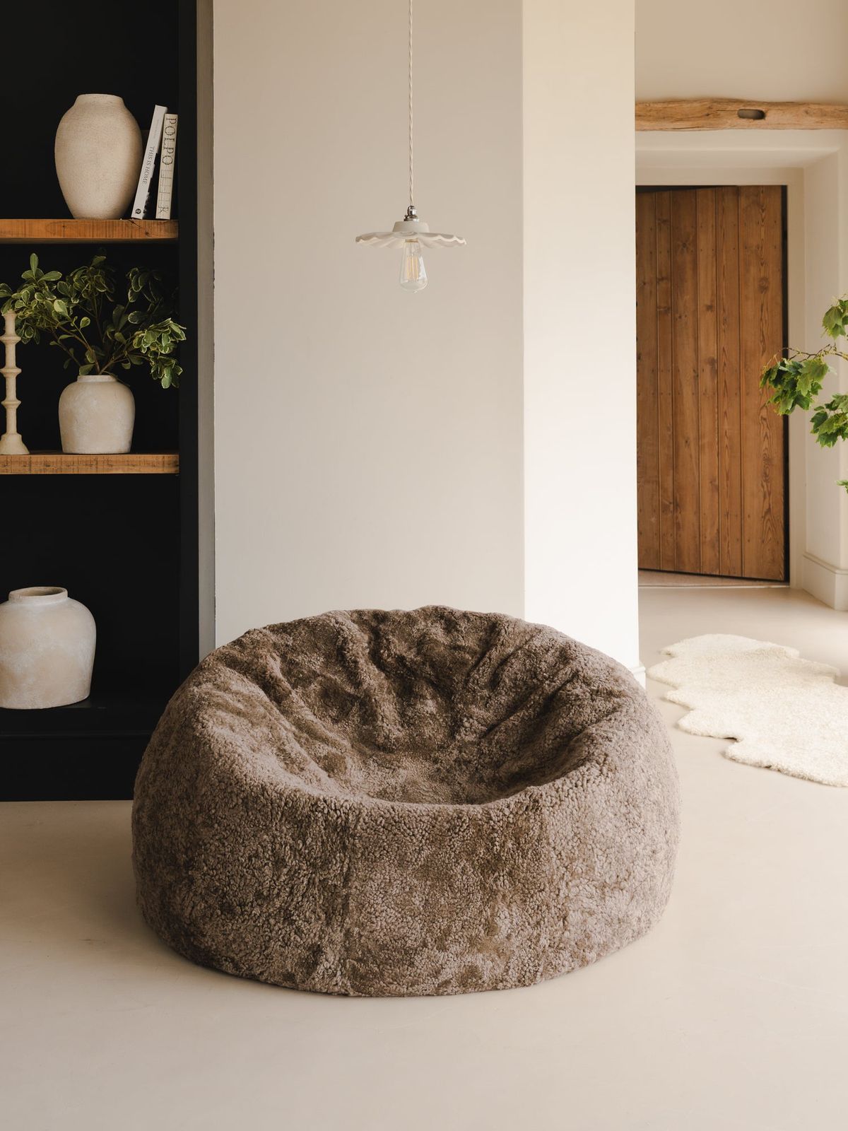 Giant Shearling Beanbag - Fawn