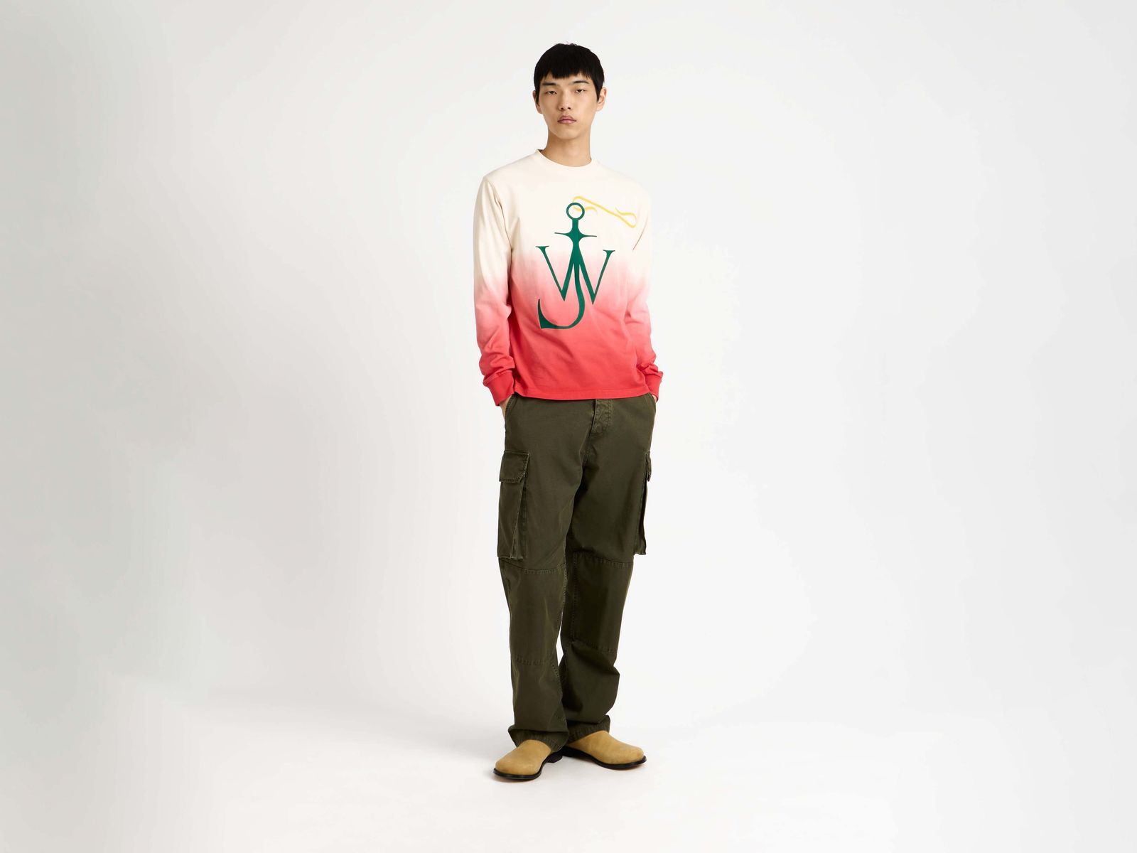 CL_DIP DYE ANCHOR LONGSLEEVE - OFF WHITE/RED_JT0314PG1937