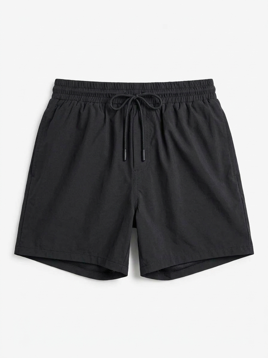 Essential Drawstring Shell Swim Short In Black