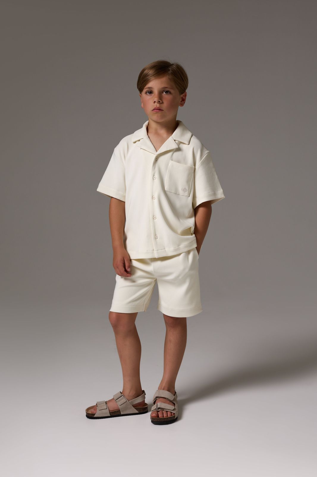 JUNIOR RIBBED SHORTS - STONE