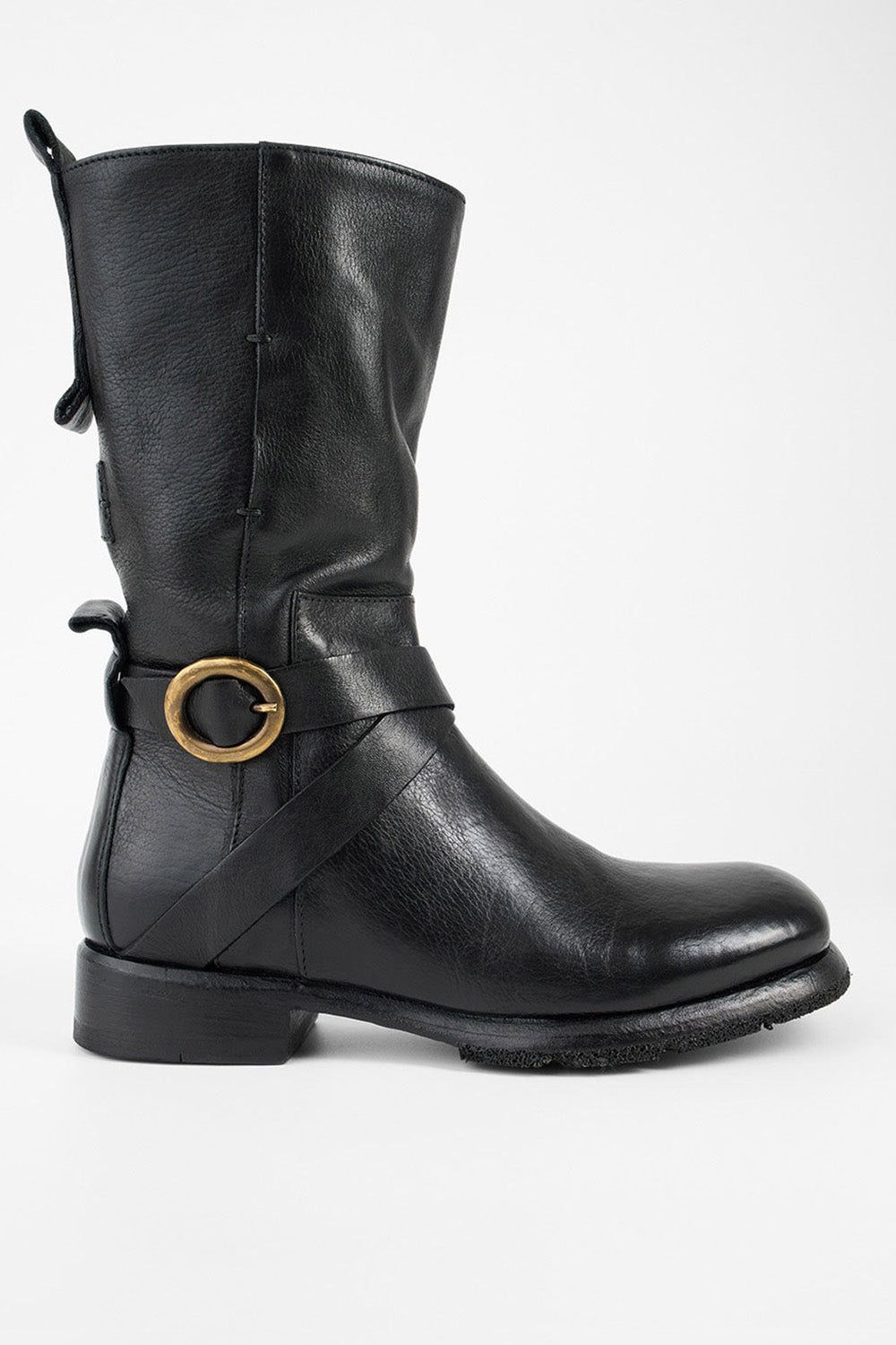 IVES urban-black buckle high boots.