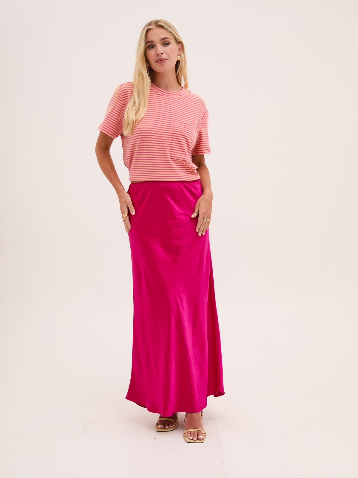 Angel Fuchsia Satin Skirt