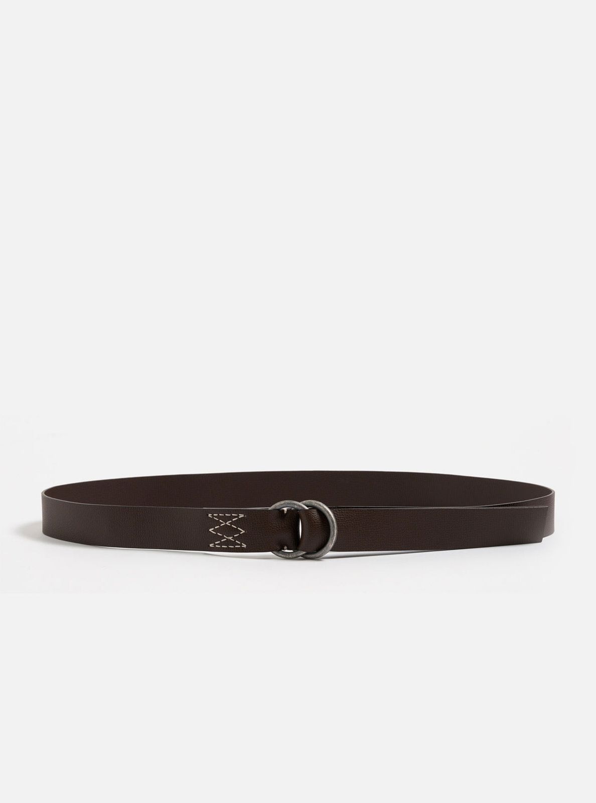 Brown Leather O Ring Belt