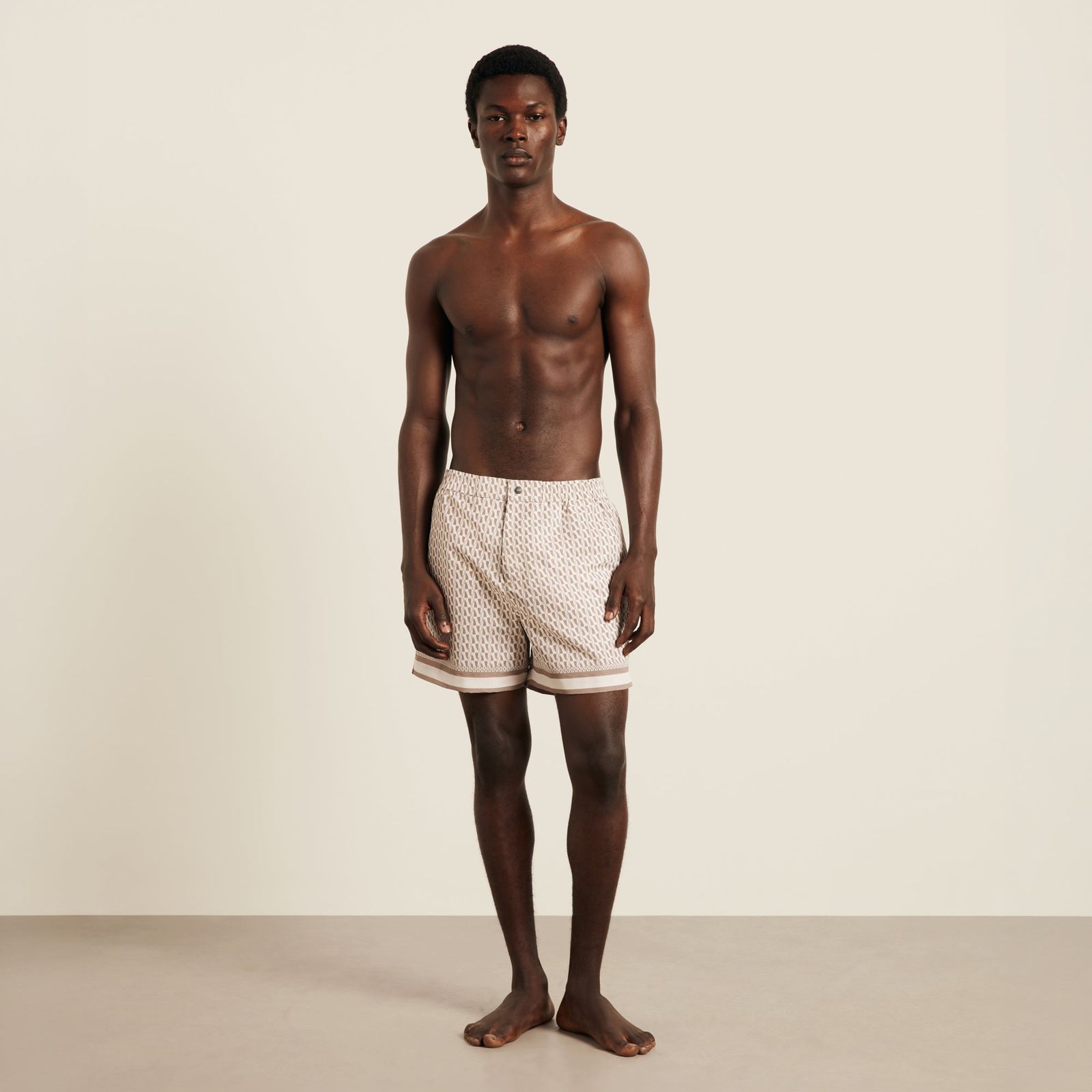 Galliano Border Swimshort - Beige