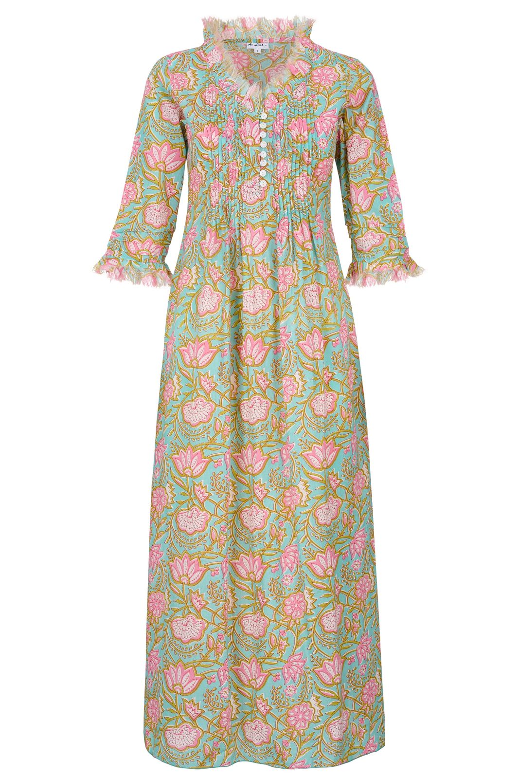Cotton Annabel Maxi Dress In Mediterranean Floral
