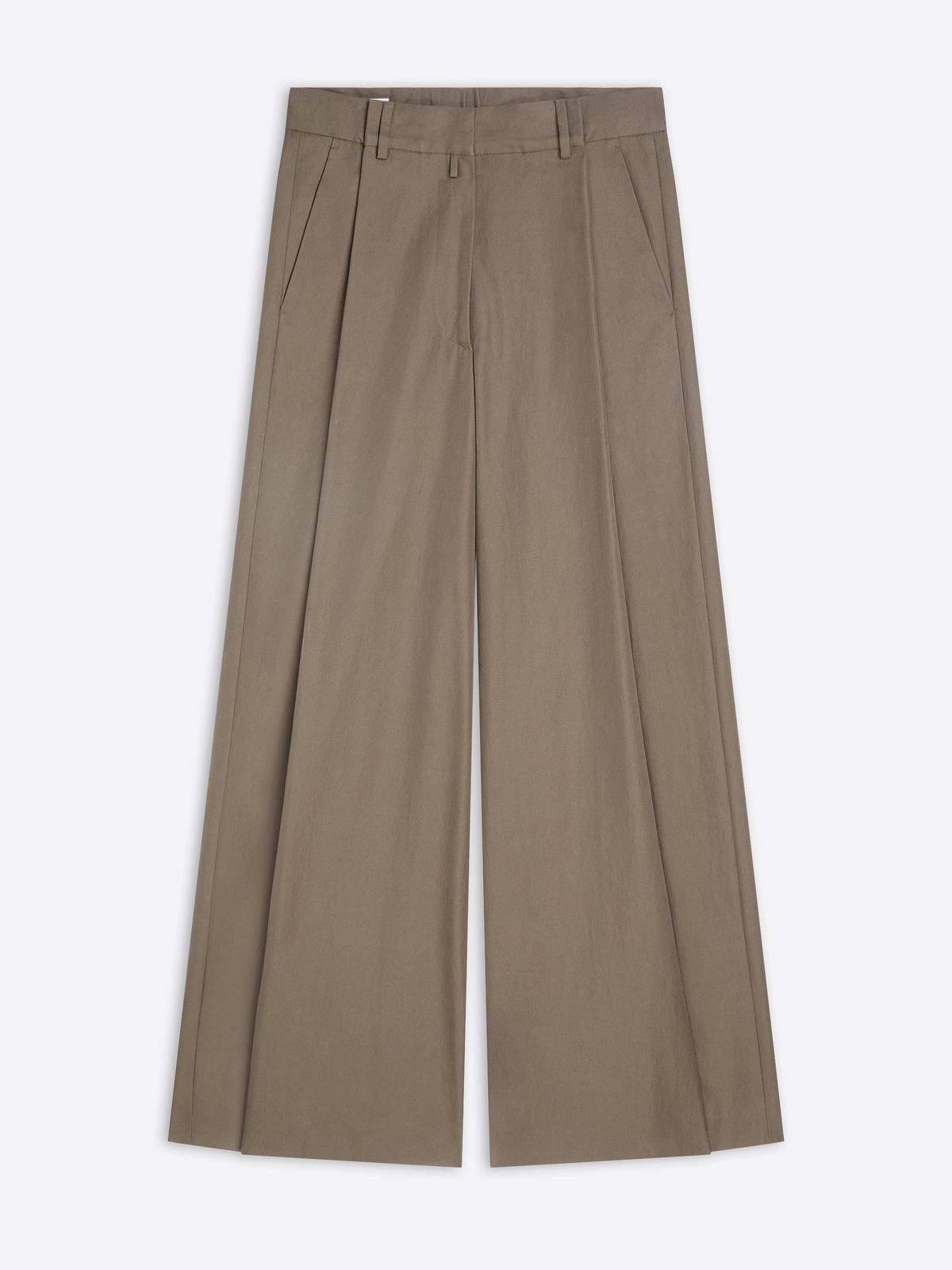 Wide pleated cotton pants