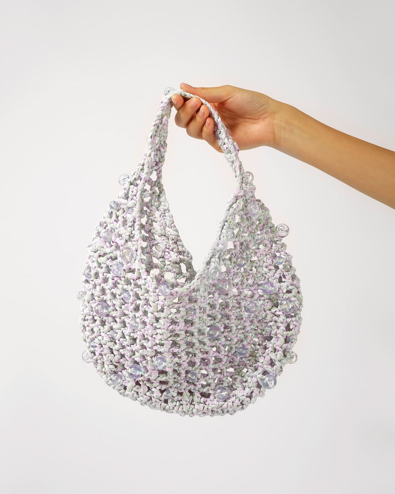 CROCHET BEADED HANDBAG