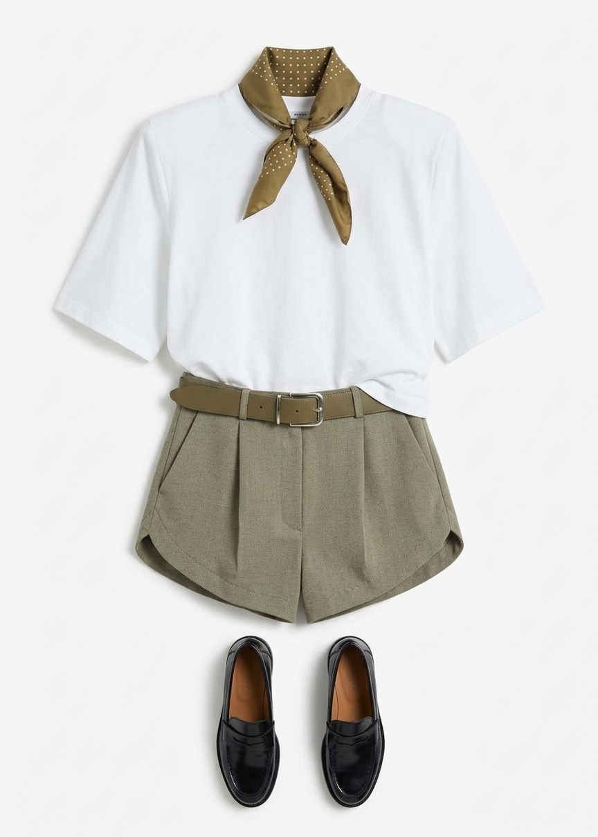 Kelan Padded Cropped Tee - White