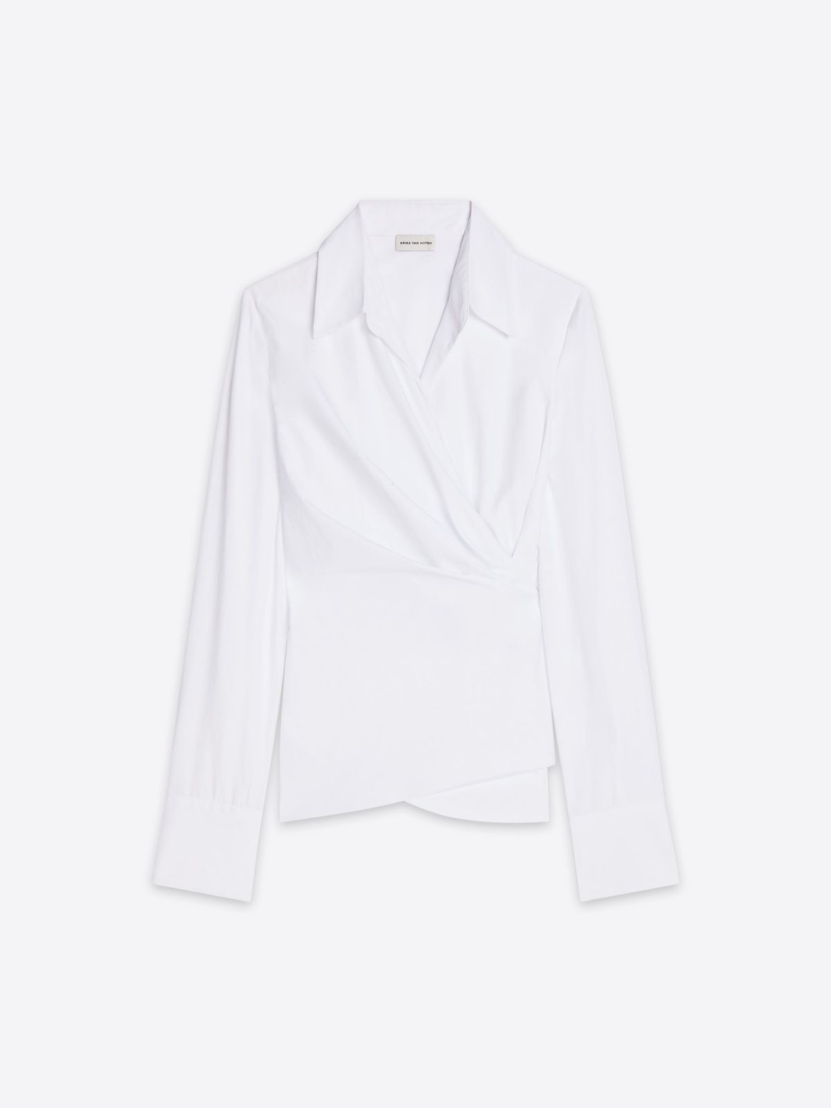 Fitted cotton wrap shirt