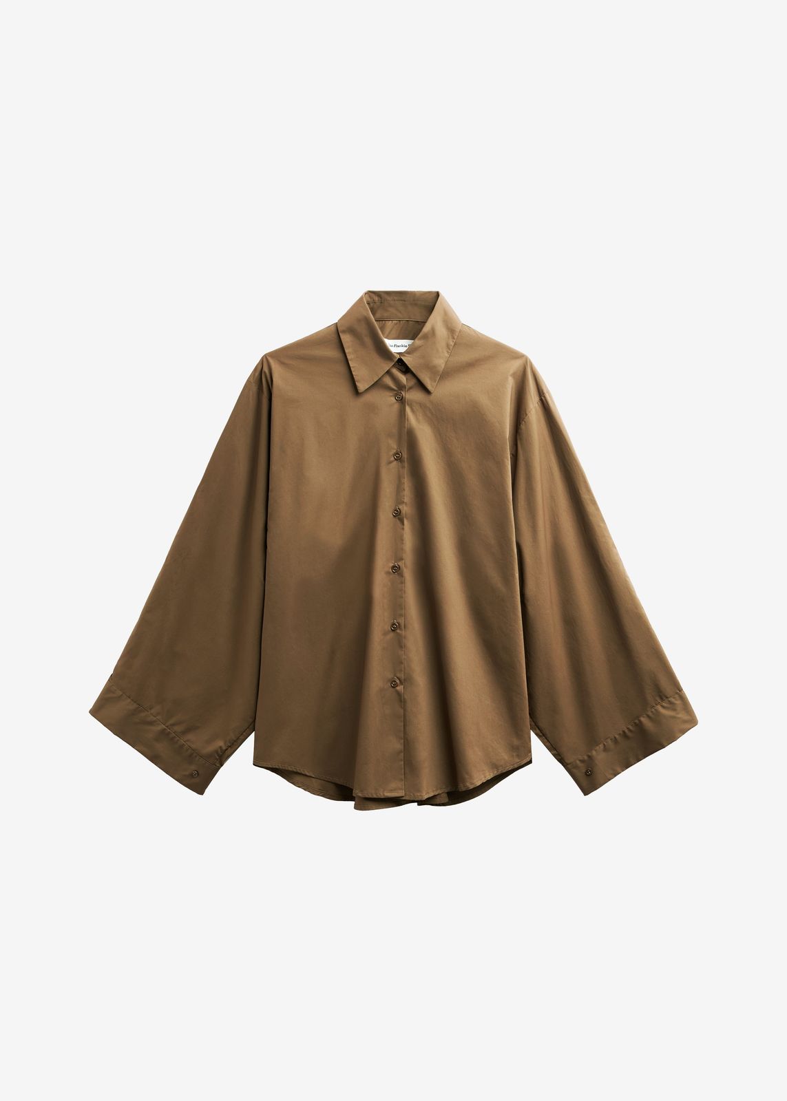 Tila Satin Wide Sleeve Shirt - Brown