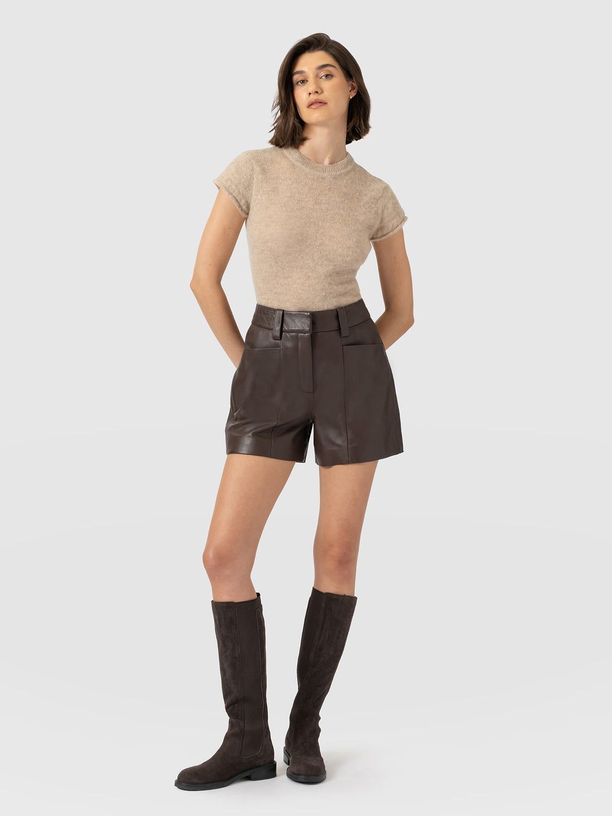 Bonham Leather Short - Chocolate