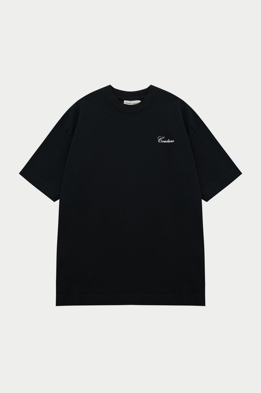 SCRIPT EMBROIDERED T-SHIRT - BLACK
