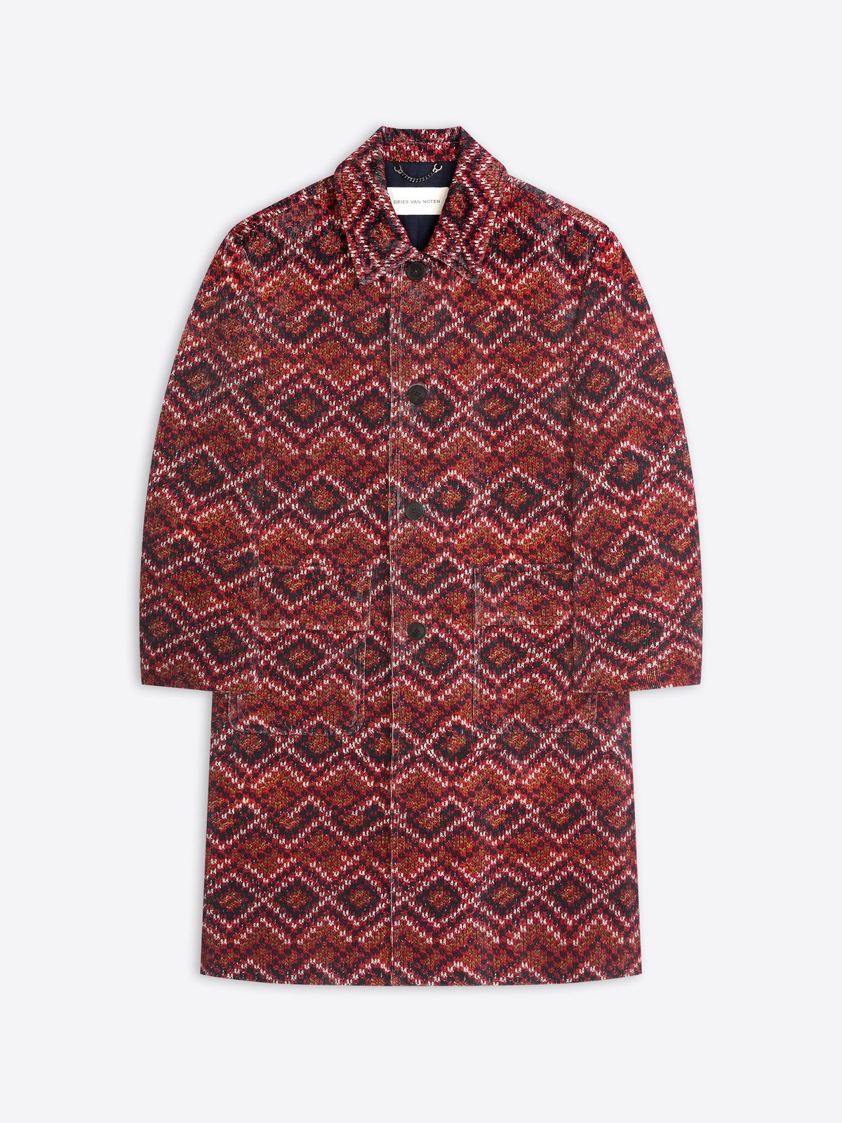 Printed corduroy mac