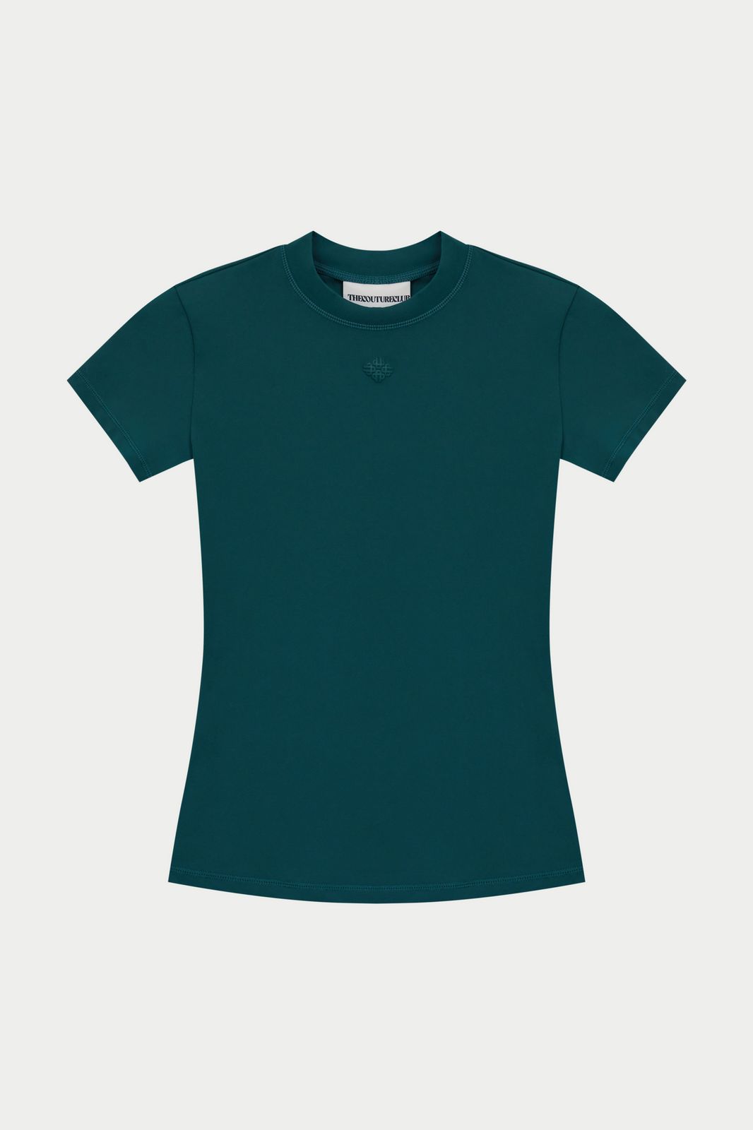 SCULPTING STRETCH EMBLEM BABY TEE - FOREST GREEN