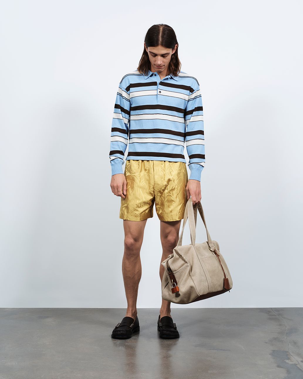MENS DAMASK WOVEN SHORTS IN CITRINE