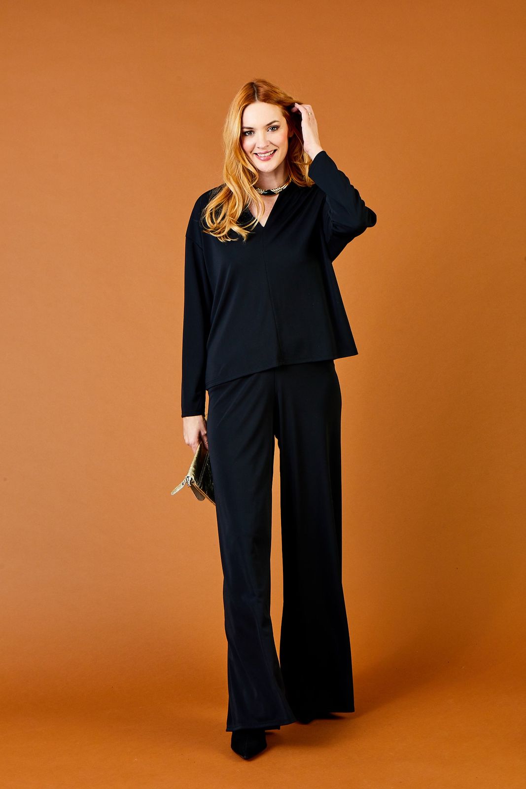 Gloria Stretch Silky Palazzo Pants