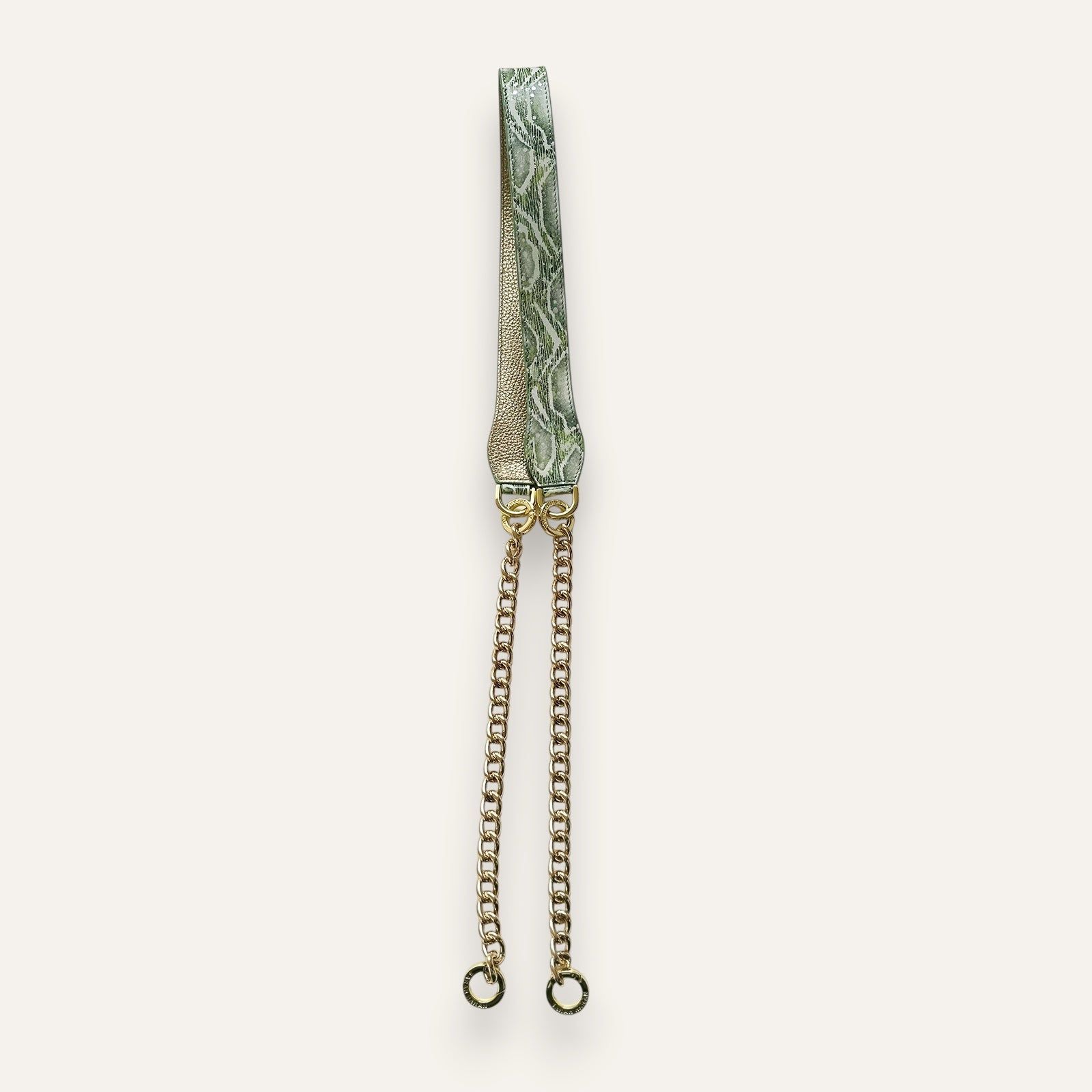 Gemini Strap | Lichen Shimmer Metallic Gold with Gold hardware