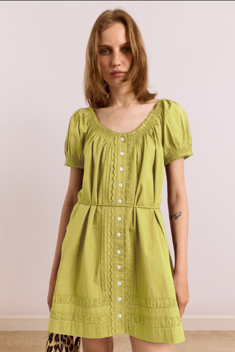 Noemie Mini Dress - Celery