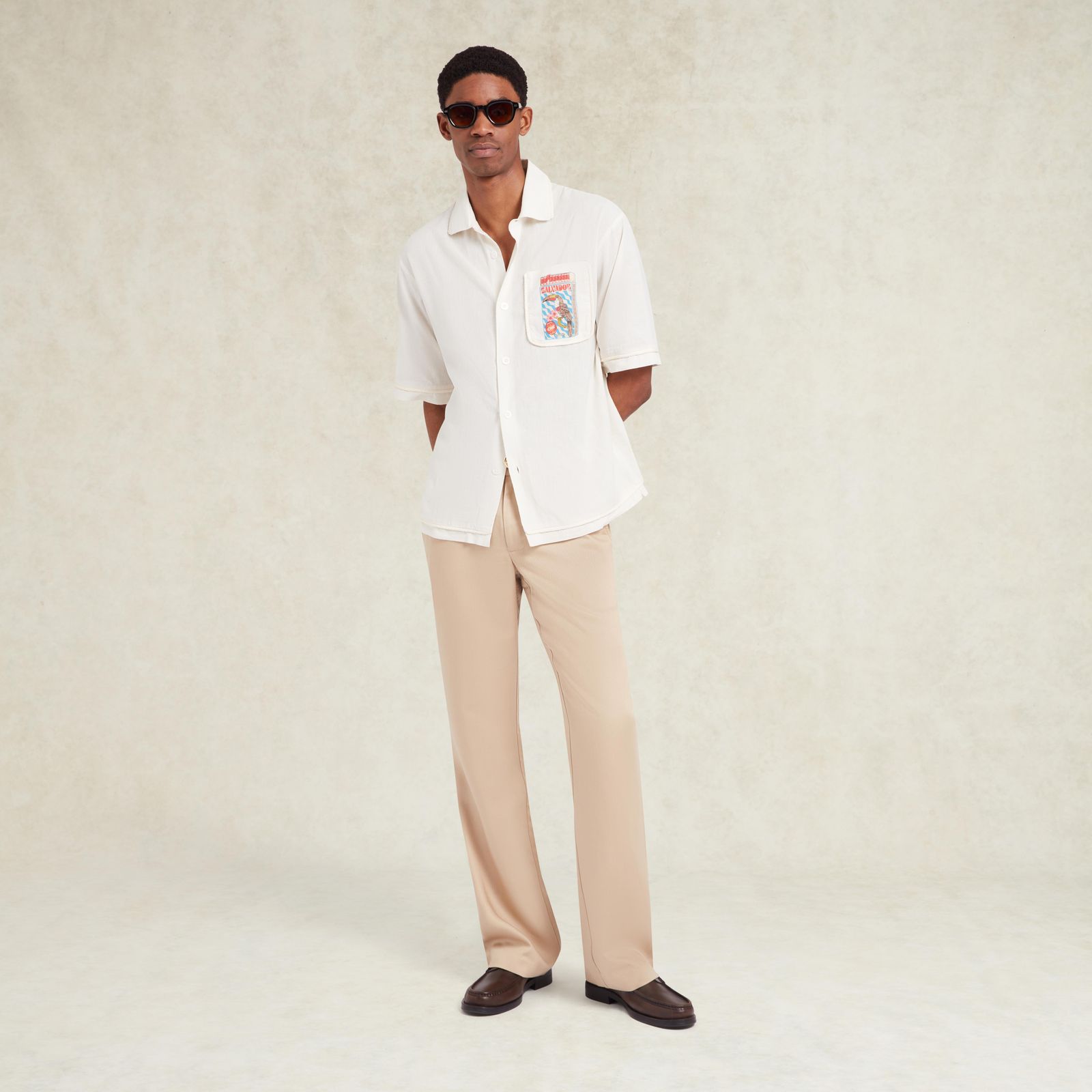 Salvador Braid Poplin Shirt - White