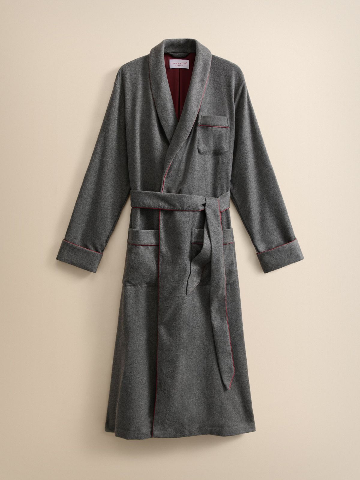Duke Cashmere Dressing Gown Charcoal Grey