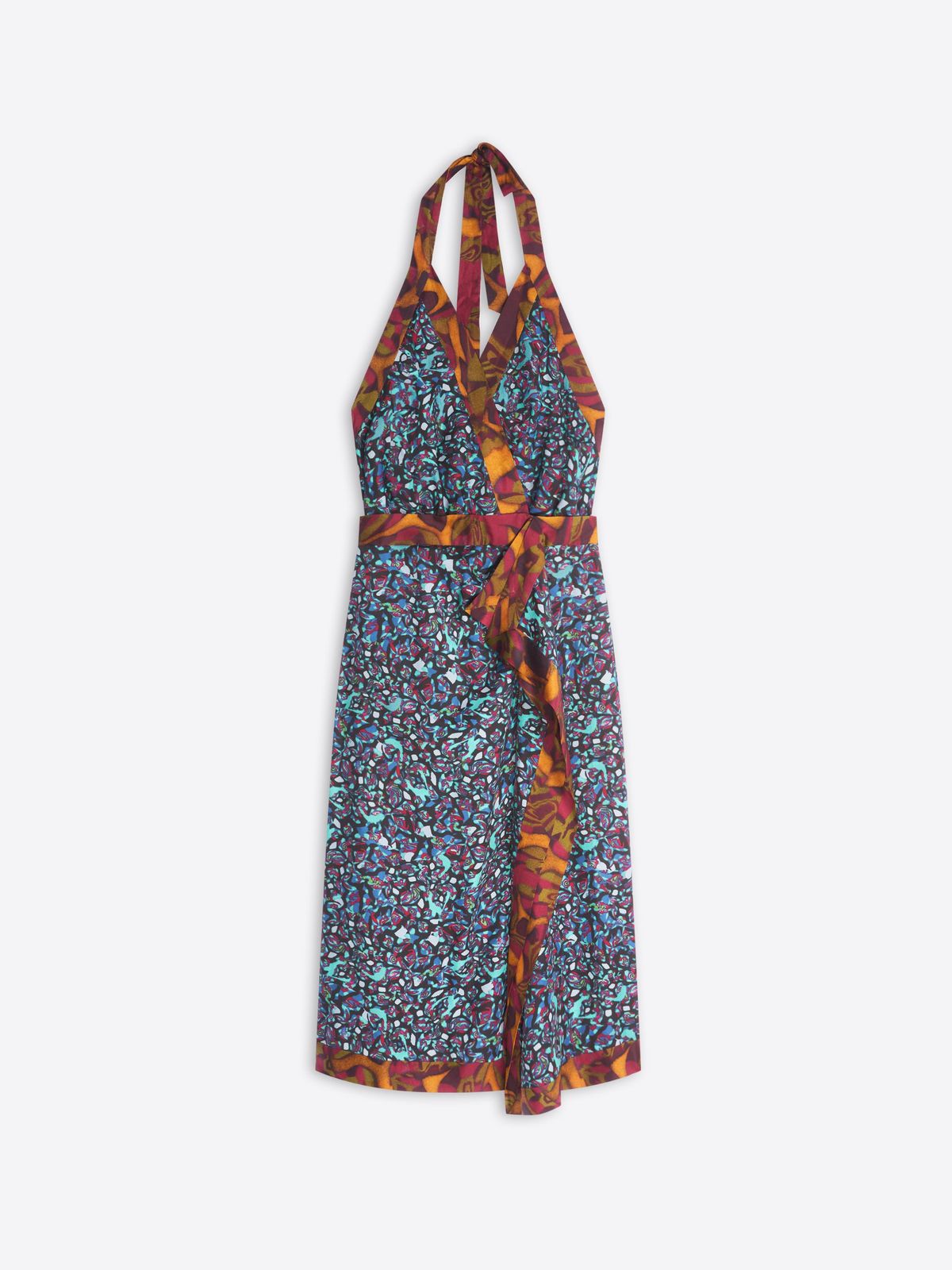 Halterneck viscose dress