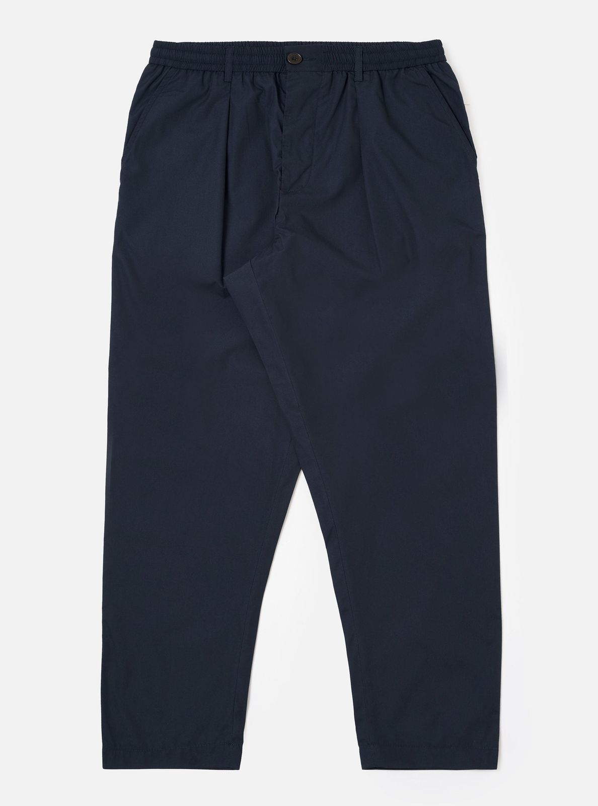 Navy Recycled Polytech Pleated Track Pant
