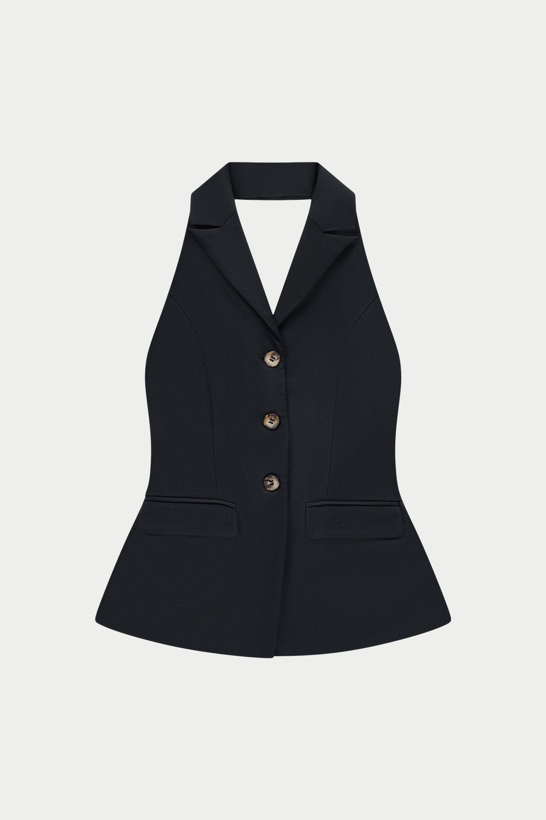 TAILORED HALTERNECK WAISTCOAT - BLACK