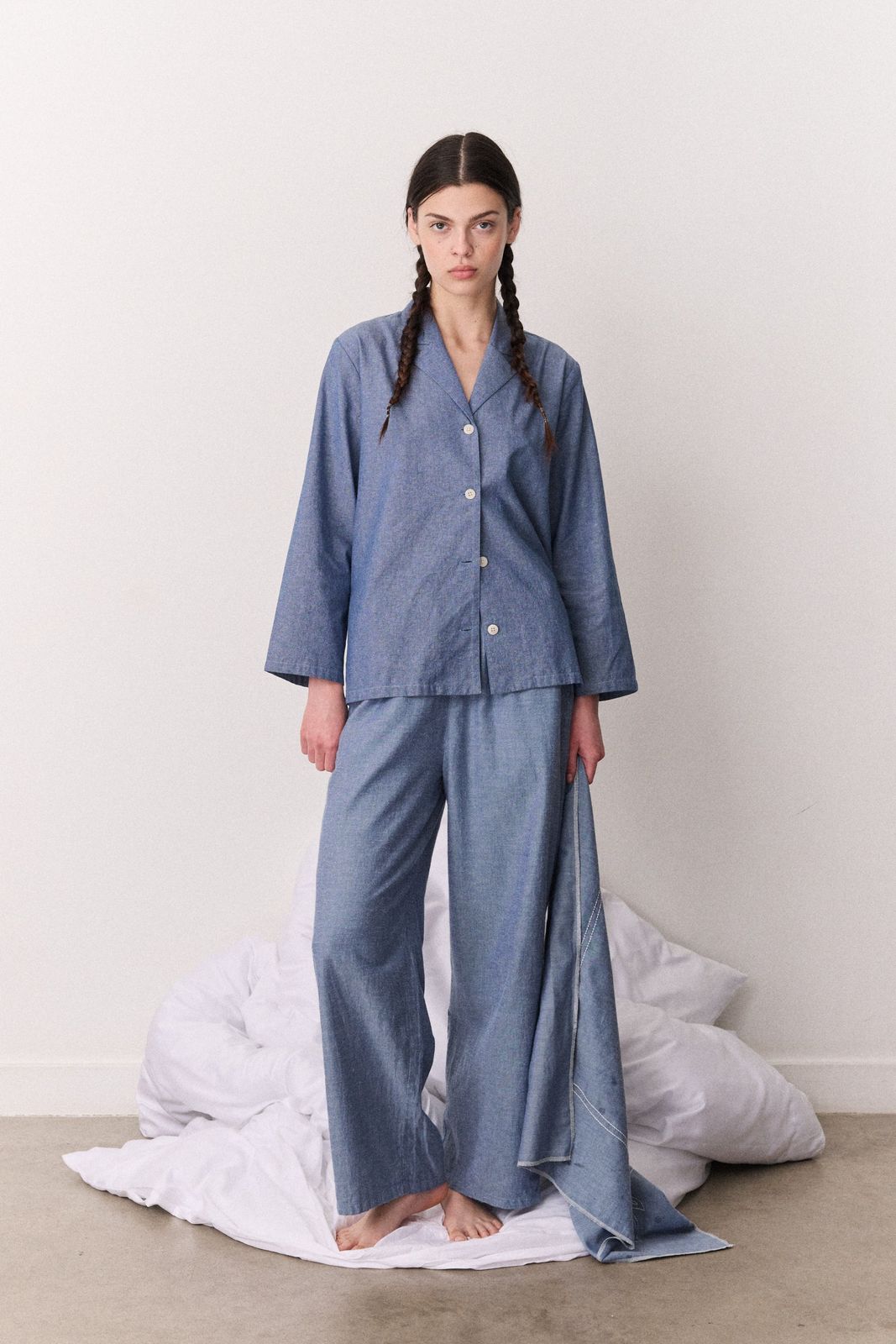 Womens 402 Long Set Chambray Blue