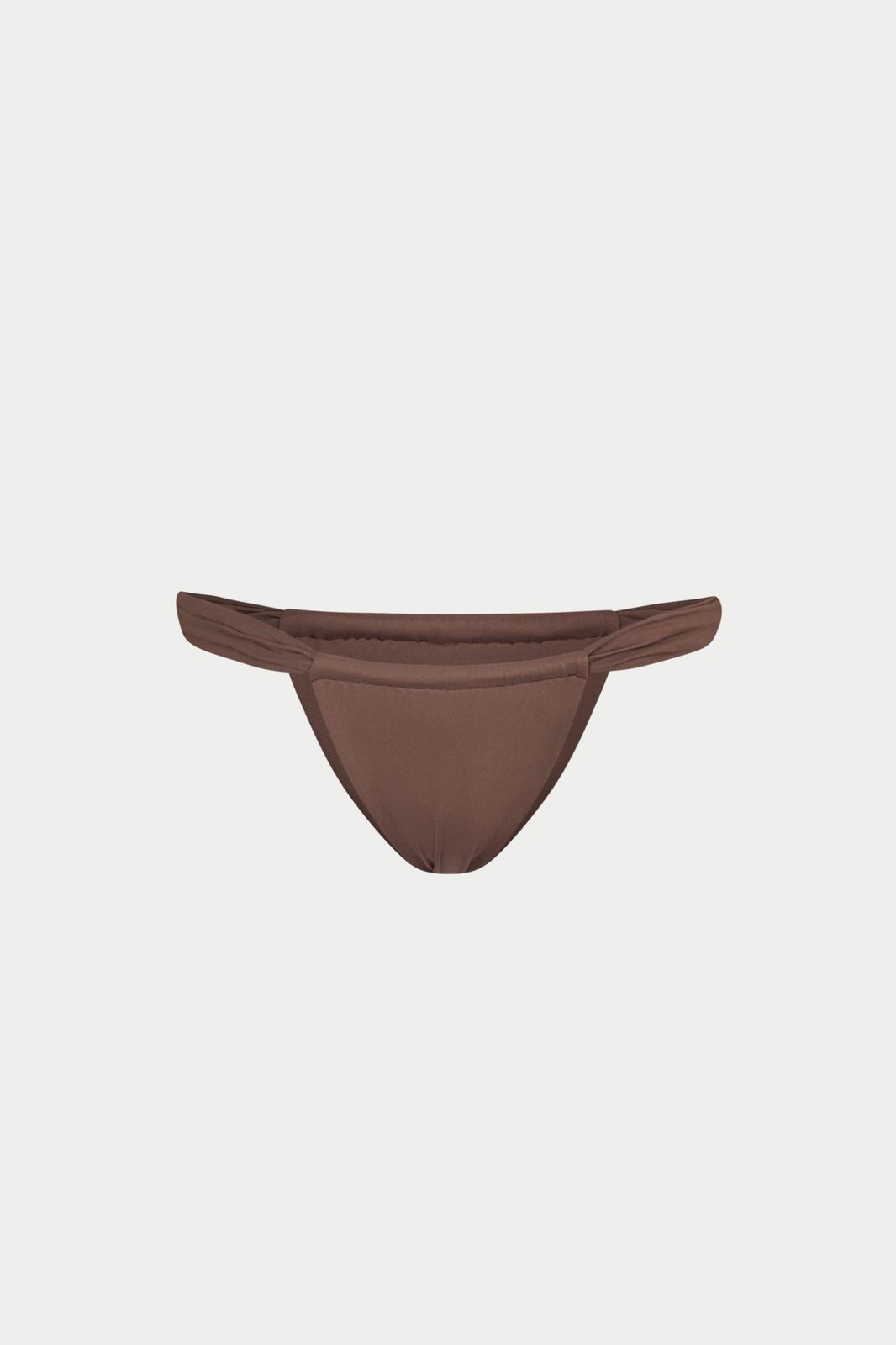 RUCHED BIKINI BOTTOMS - CHOCOLATE