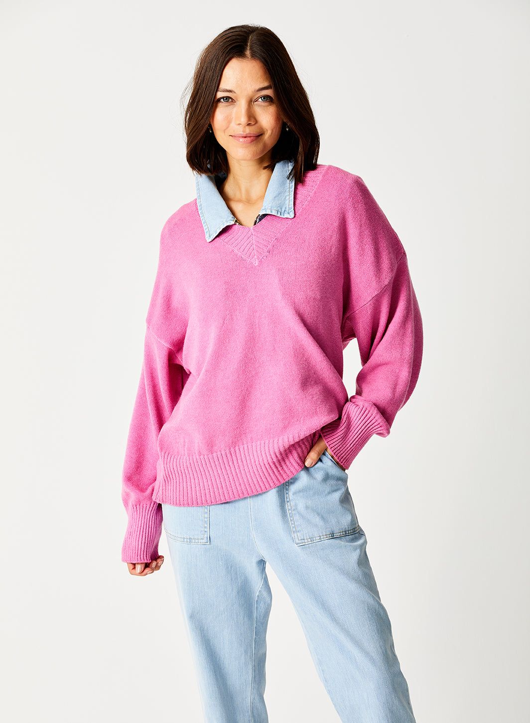 Lizzy V Neck Boxy Soft Knit