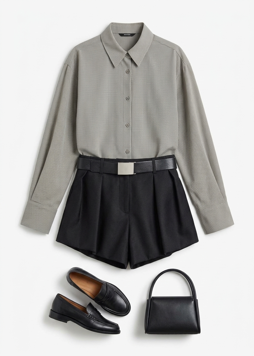 Arles Bubble Hem Shorts - Black