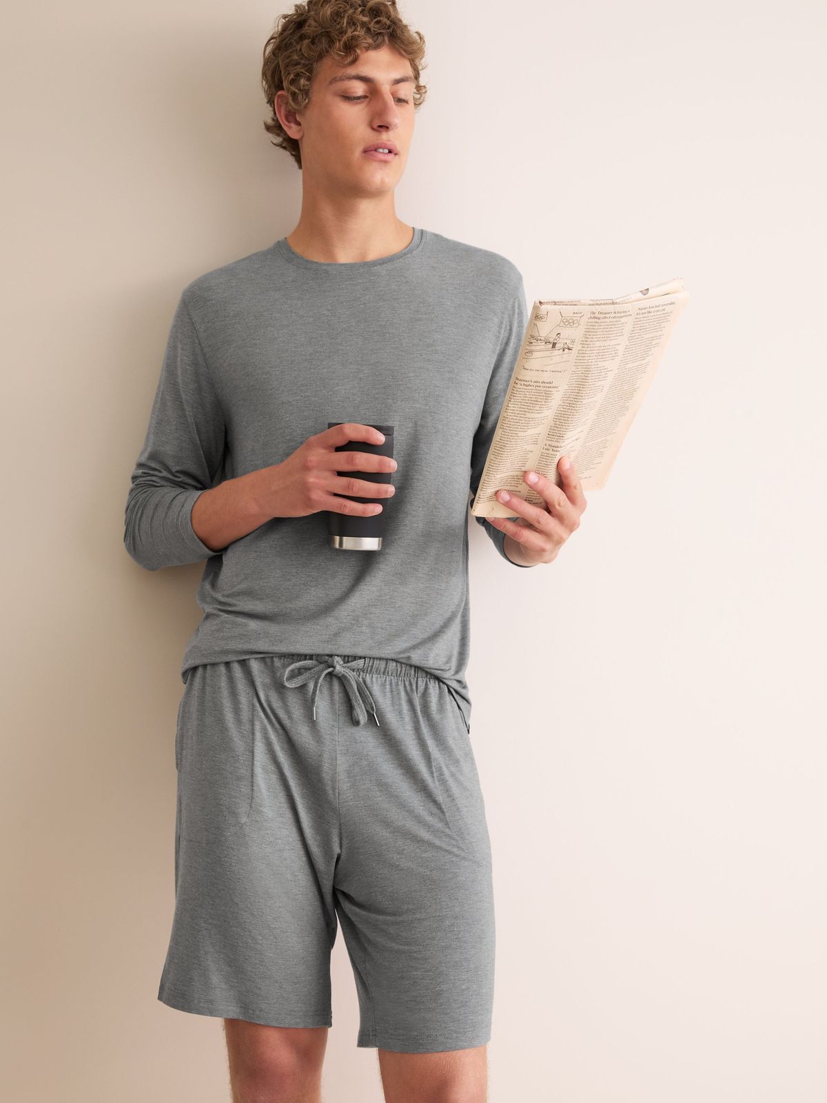 Marlowe Micro Modal Lounge Shorts Charcoal Grey